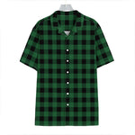 Green And Black Buffalo Check Print Hawaiian Shirt
