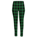 Green And Black Buffalo Check Print High-Waisted Pocket Leggings
