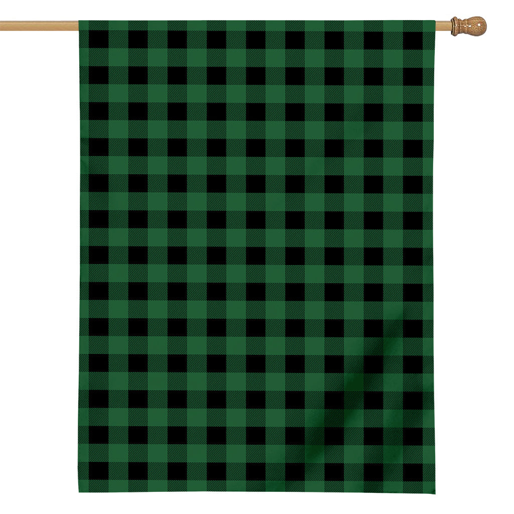Green And Black Buffalo Check Print House Flag