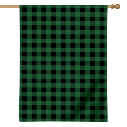 Green And Black Buffalo Check Print House Flag