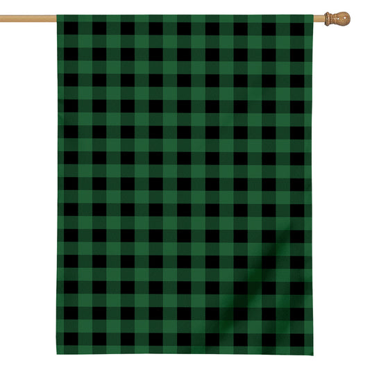Green And Black Buffalo Check Print House Flag
