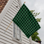 Green And Black Buffalo Check Print House Flag