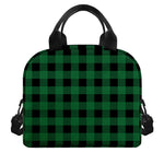 Green And Black Buffalo Check Print Insulated Lunch Bag