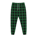 Green And Black Buffalo Check Print Jogger Pants