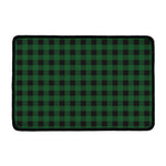 Green And Black Buffalo Check Print Kitchen Mat
