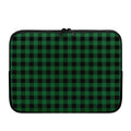 Green And Black Buffalo Check Print Laptop Sleeve