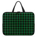 Green And Black Buffalo Check Print Laptop Sleeve With Handle