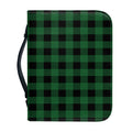 Green And Black Buffalo Check Print Leather Bible Cover