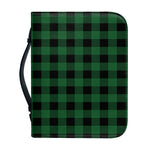 Green And Black Buffalo Check Print Leather Bible Cover