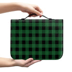Green And Black Buffalo Check Print Leather Bible Cover