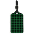 Green And Black Buffalo Check Print Luggage Tag