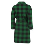 Green And Black Buffalo Check Print Men's Bathrobe