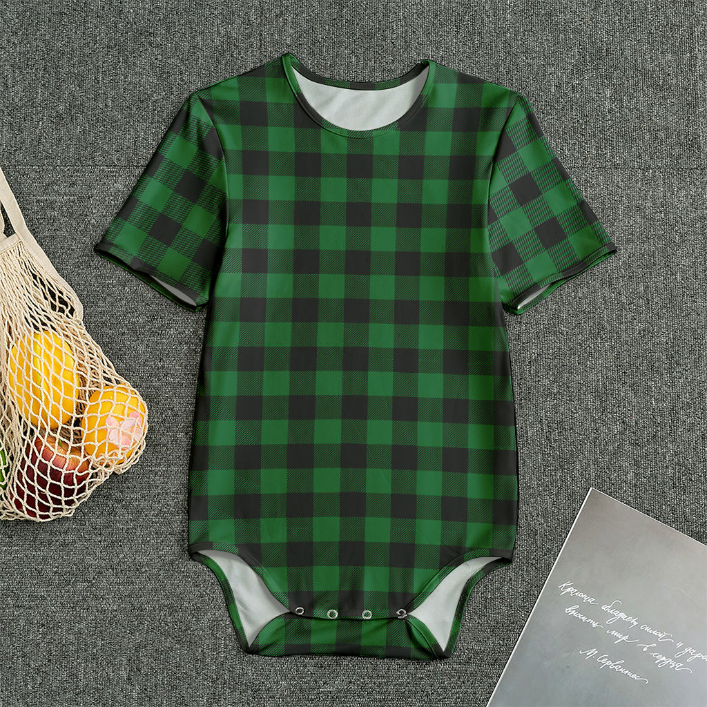 Green And Black Buffalo Check Print Men's Bodysuit