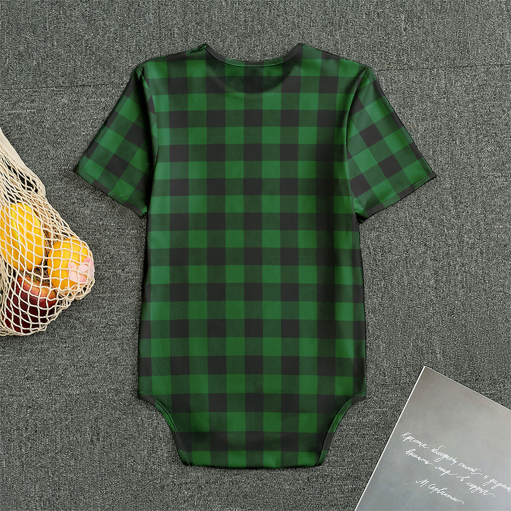 Green And Black Buffalo Check Print Men's Bodysuit