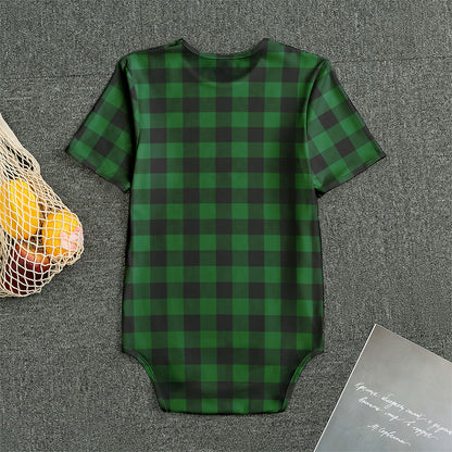 Green And Black Buffalo Check Print Men's Bodysuit