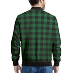 Green And Black Buffalo Check Print Men's Bomber Jacket