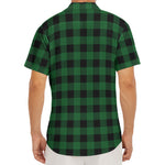 Green And Black Buffalo Check Print Men's Deep V-Neck Shirt