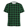 Green And Black Buffalo Check Print Men's Athletic T-Shirt
