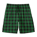 Green And Black Buffalo Check Print Men's Swim Trunks