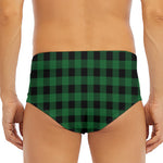 Green And Black Buffalo Check Print Men's Triangle Swim Briefs