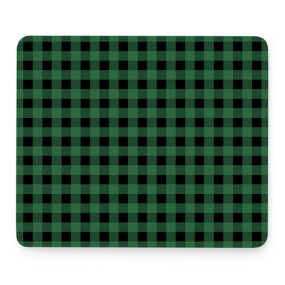 Green And Black Buffalo Check Print Mouse Pad