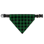 Green And Black Buffalo Check Print Over The Collar Dog Bandana