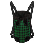 Green And Black Buffalo Check Print Pet Carrier Backpack