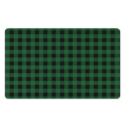 Green And Black Buffalo Check Print Polyester Doormat