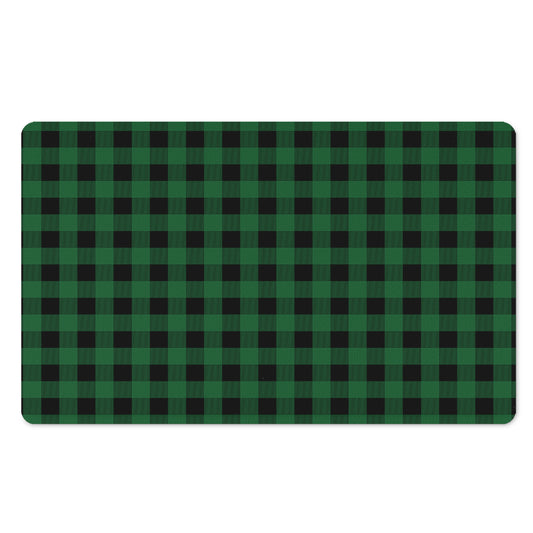 Green And Black Buffalo Check Print Polyester Doormat