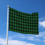 Green And Black Buffalo Check Print Polyester Flag
