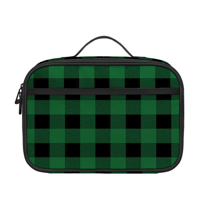 Green And Black Buffalo Check Print Portable Lunch Bag