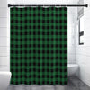 Green And Black Buffalo Check Print Premium Shower Curtain