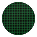 Green And Black Buffalo Check Print Round Blanket