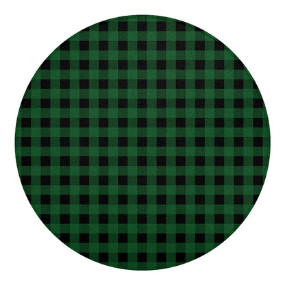 Green And Black Buffalo Check Print Round Blanket