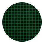Green And Black Buffalo Check Print Round Blanket