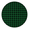 Green And Black Buffalo Check Print Round Floor Mat