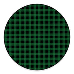 Green And Black Buffalo Check Print Round Floor Mat