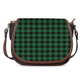 Green And Black Buffalo Check Print Saddle Bag
