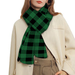 Green And Black Buffalo Check Print Scarf
