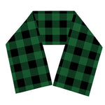 Green And Black Buffalo Check Print Scarf
