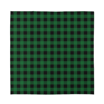 Green And Black Buffalo Check Print Silk Bandana