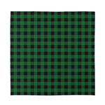 Green And Black Buffalo Check Print Silk Bandana