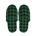 Green And Black Buffalo Check Print Slippers