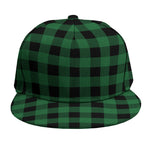 Green And Black Buffalo Check Print Snapback Cap
