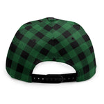 Green And Black Buffalo Check Print Snapback Cap
