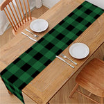 Green And Black Buffalo Check Print Table Runner