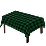 Green And Black Buffalo Check Print Tablecloth