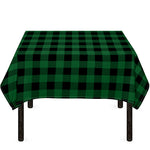 Green And Black Buffalo Check Print Tablecloth