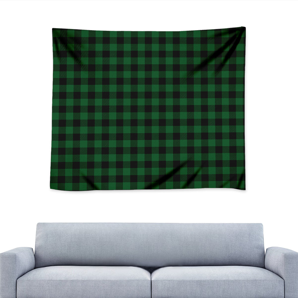 Green And Black Buffalo Check Print Tapestry