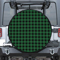 Green And Black Buffalo Check Print Tire Cover